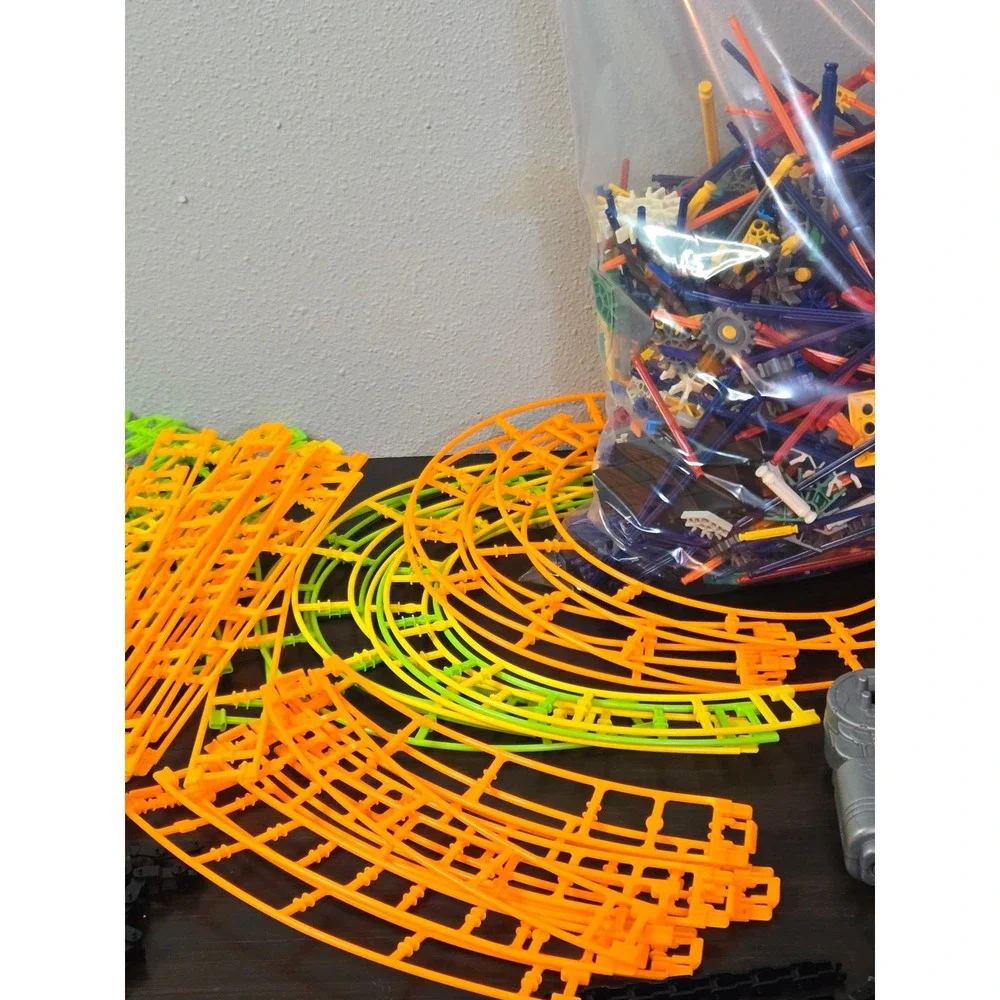 KNEX Roller Coaster Building Set Bulk Lot Track Motors Cars Rods Connectors